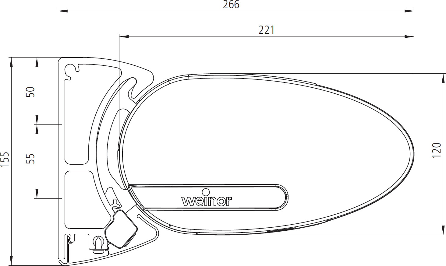 Weinor cassita II retractable awning housing dimensions