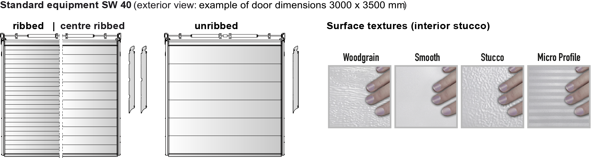 Door design and finish options for Teckentrup sectional doors