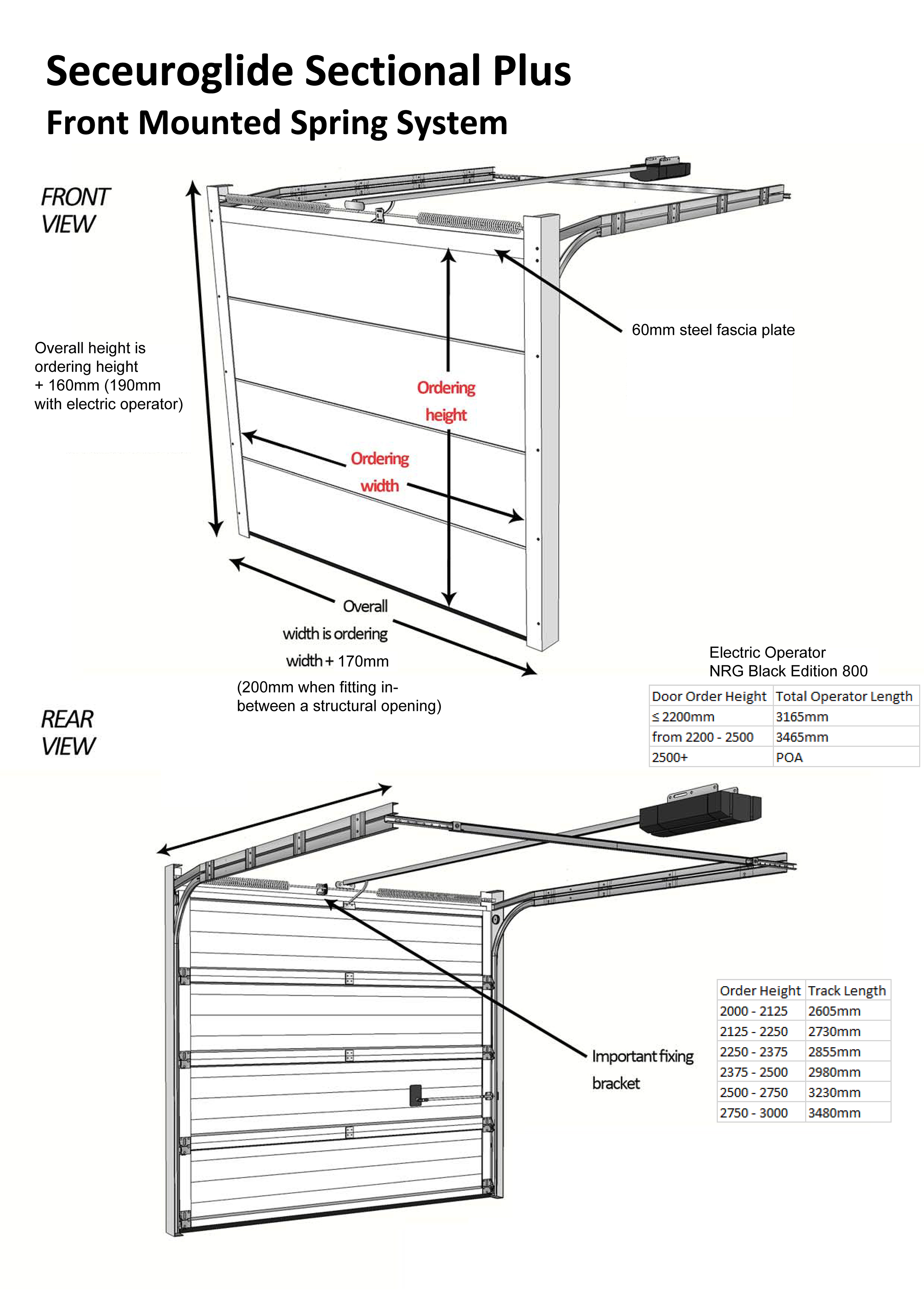 Seceuroglide Sectional Garage Door Plus Measuring Guide