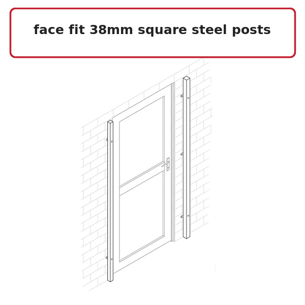 face fit steel psots 38mm square