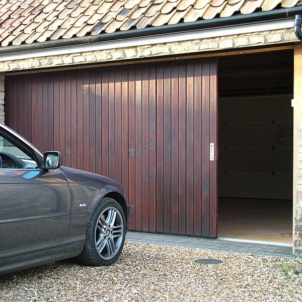 Side Sectional Round The Corner Garage Door Rundum Meir Timber Doors From Samson - Personal Garage Side Door