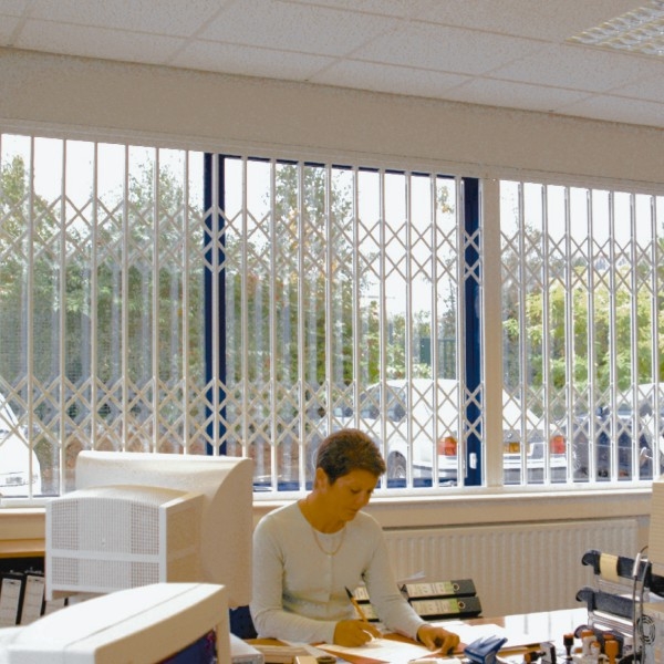 RSG1000 retractable security grille fitted to the kitchen window of a  residential property in Fulham.