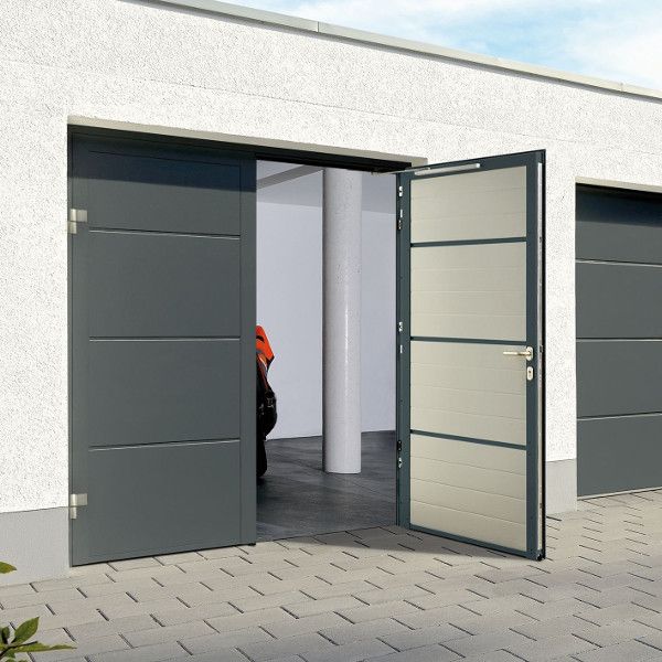 Hormann Hormann Nt60 L Ribbed Decograin Side Hinged Steel Side Hinged Garage Doors