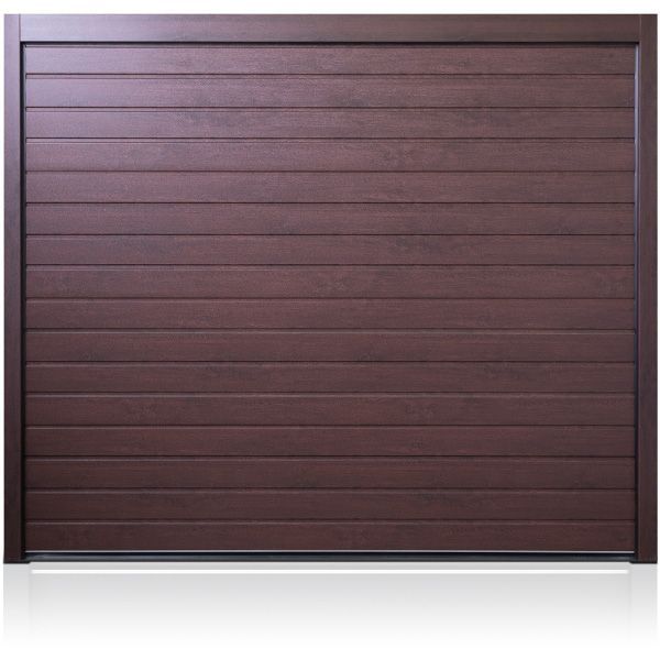 Carteck Carteck Standard Ribbed Wood Design Steel Sectional Garage Doors